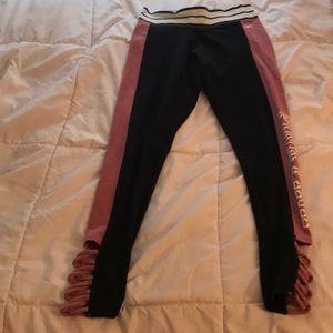 VS PINK leggings with designed bottom.